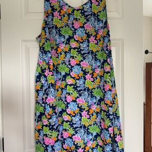 Lilly Pulitzer Pink and Yellow Scoop Neck Sundress